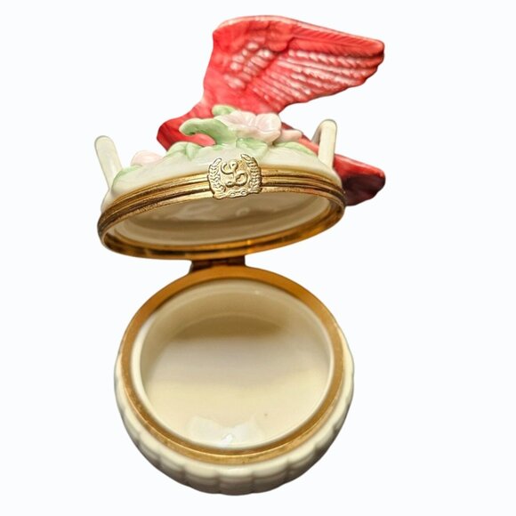 LENOX Treasures Cardinal Treasure/ Trinket Box Garden Birds Collection Red Bird - Picture 5 of 15